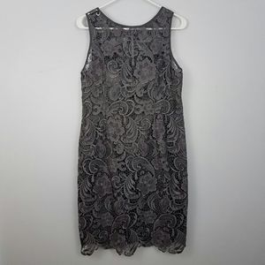 Adrianna Papell Gray Lace Dress 12P